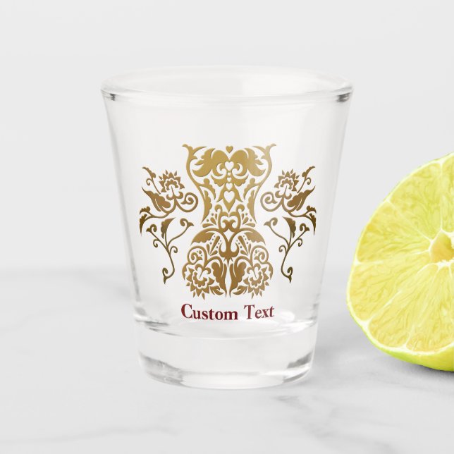 Floral Corset Damask Icon Shot Glass (Front)