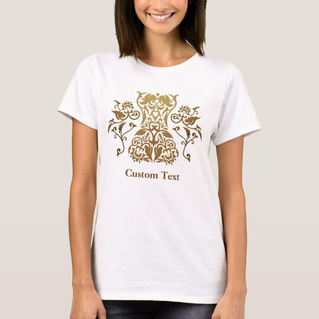 Floral Corset Damask Icon T-Shirt (Front)