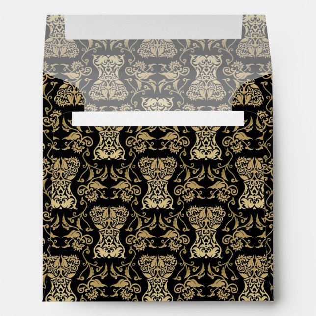 Floral Corset Damask Pattern Envelope (Back (Bottom))