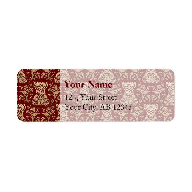 Floral Corset Damask Pattern Label (Front)