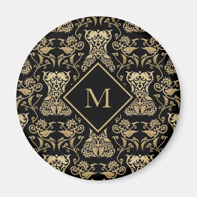 Floral Corset Damask Pattern Magnet (Front)