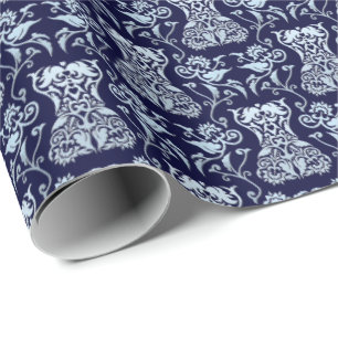 Floral Corset Damask Pattern Wrapping Paper