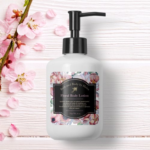 Floral Cosmetics Bottle Label _ Mauve and lilac