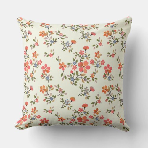 Floral Cottage Core Style  Throw Pillow
