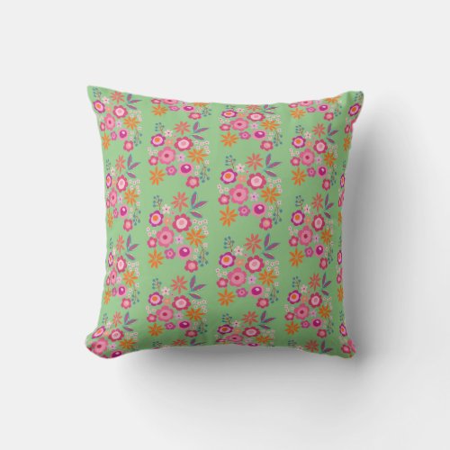 Floral Cottage Core Throw Pillow