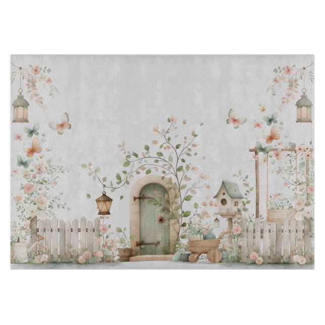 Floral Cottage Garden Cutting Board (Front)