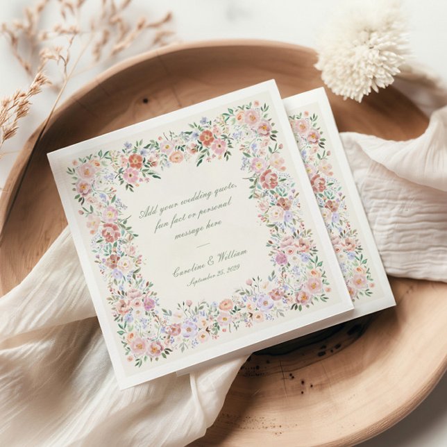 Floral Cottage Garden Wedding Napkins (Creator Uploaded)