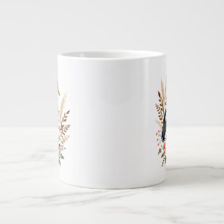 Floral cottagecore farmhouse shoebill giant coffee mug
