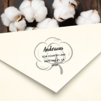 Floral Cotton Boll Return Address
