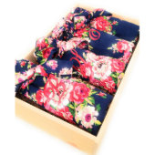 Floral Cotton Embroidered Initial Bridesmaid Robe (Front)