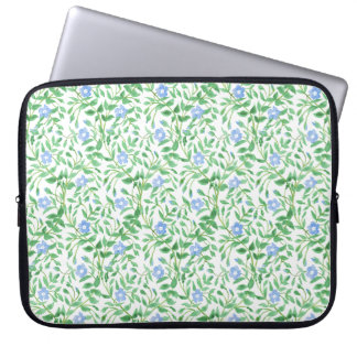 Floral Country-style Blue White Periwinkle Pattern Laptop Sleeve