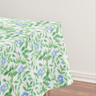 Floral Country-style Blue White Periwinkle Pattern Tablecloth