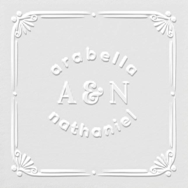 Floral Couple Initials Wedding Embosser Gift (Design)