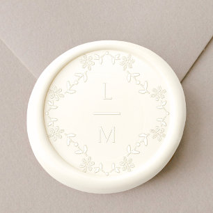 Floral Couple Monogram Wedding Wax Seal Sticker