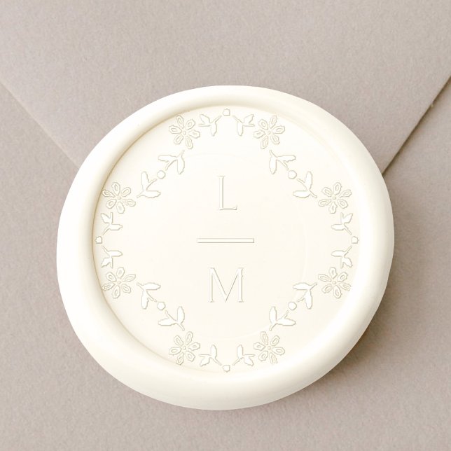 Floral Couple Monogram Wedding  Wax Seal Sticker (Creator Uploaded)