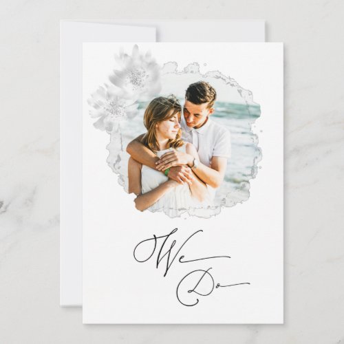  Floral Couple PHOTO RSVP  QR  AR6 Wedding Inv Invitation