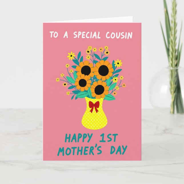 Floral Cousin Mothers Day Card (Front)