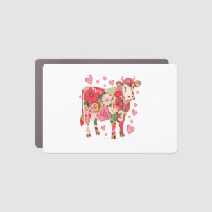Floral Cow , Cute Cow Design  Car Magnet