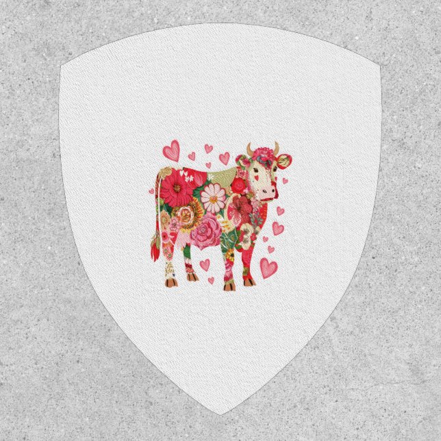 Floral Cow , Cute Cow Design  Patch (Front)