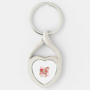 Floral Cow Png, Cute Cow Design Png Keychain