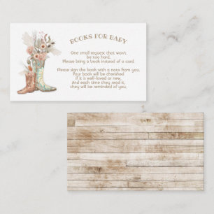 Floral Cowboy Boots Books for baby Enclosure Card