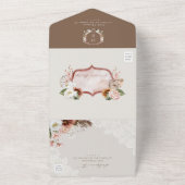 Floral Cowboy Hat Country Western Monogram Wedding All In One Invitation (Outside)