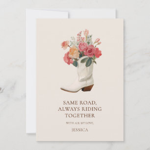 Floral Cowgirl Boot Western Bff Galentine's Day Holiday Card