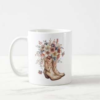 Floral Cowgirl Boots Coffee Mug
