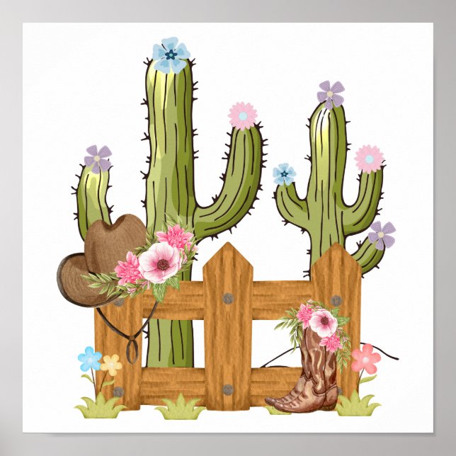 Floral Cowgirl Poster (Front)
