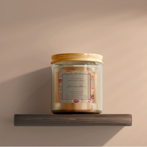 Floral craft paper candle product label