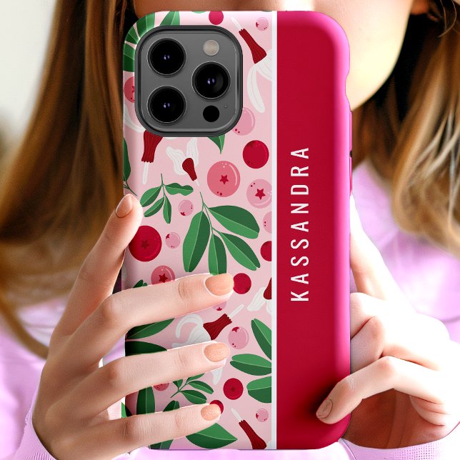 Floral Cranberries Custom Personalized Name Case-Mate iPhone Case (Creator Uploaded)