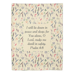 FLORAL Cream Peace Sleep Safety Christian Duvet Cover