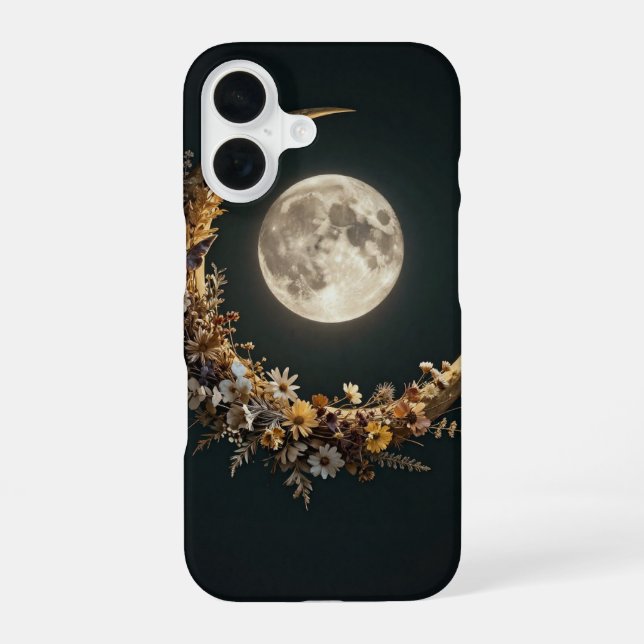 Floral Crescent Moon Celestial Case (Back)