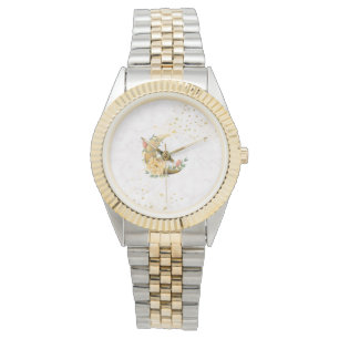 Floral Crescent Moon Watch