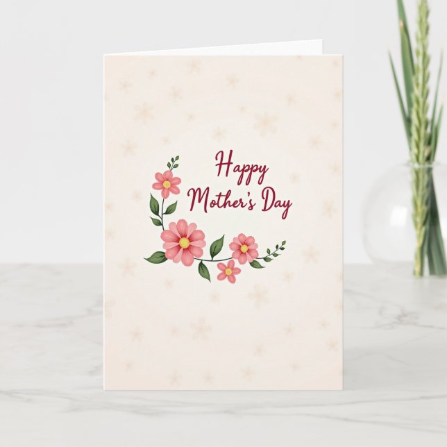 Floral Crescent Mothers Day Card (Front)