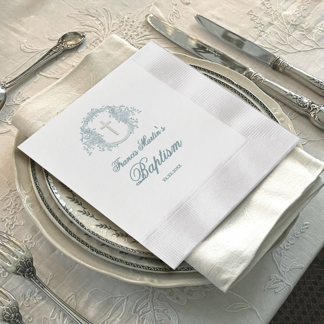 floral crest | Baptism Napkins (Creator Uploaded)