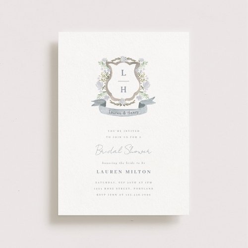 Floral Crest Bridal Shower Invitation