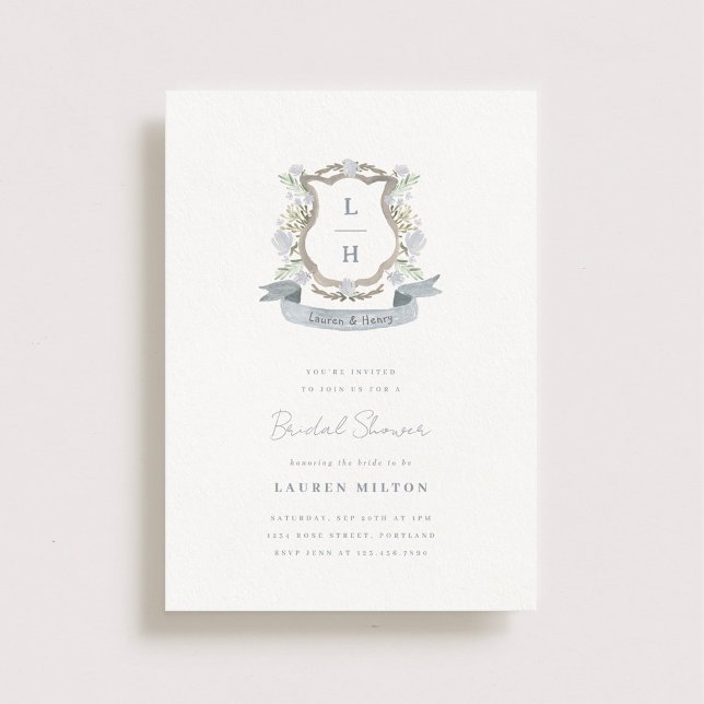 Floral Crest Bridal Shower Invitation (Creator Uploaded)