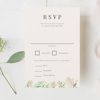 Floral Crest Wedding RSVP Card