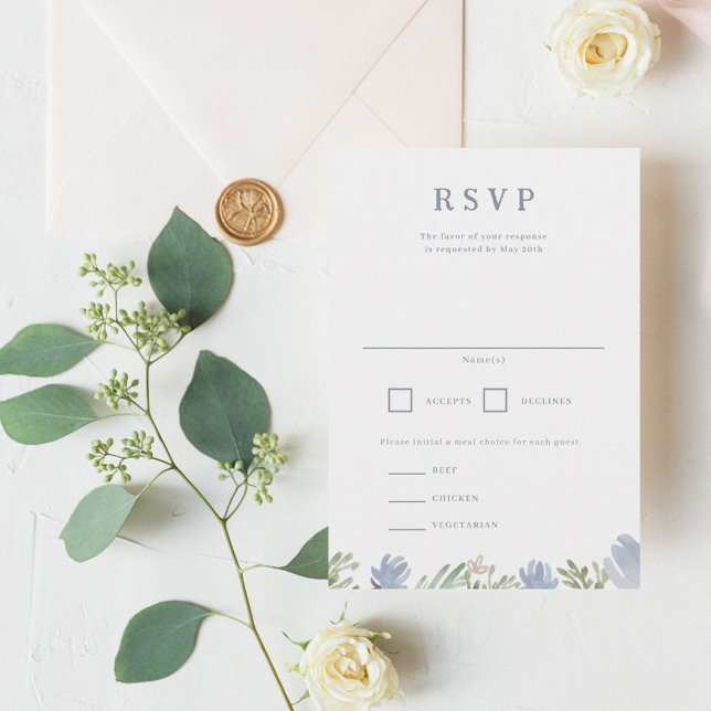 Floral Crest Wedding RSVP Card (Creator Uploaded)