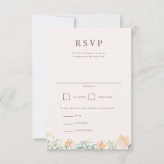 Floral Crest Wedding RSVP Card