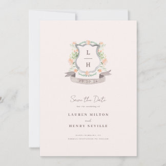 Floral Crest Wedding Save The Date
