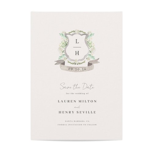 Floral Crest Wedding Save The Date