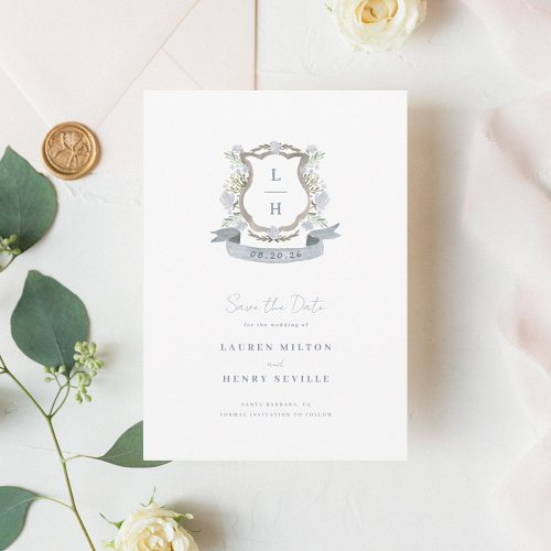 Floral Crest Wedding Save The Date