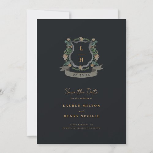 Floral Crest Wedding Save The Date