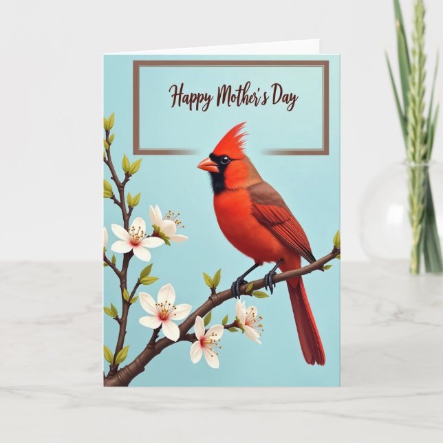 Floral Crested Bird Day Card (Front)