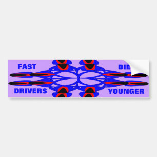 Floral Cross Blue Abstract Bumper Sticker