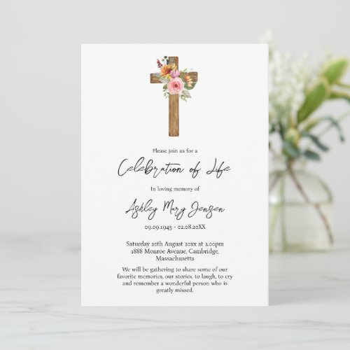 Floral Cross Celebration of Life Funeral
