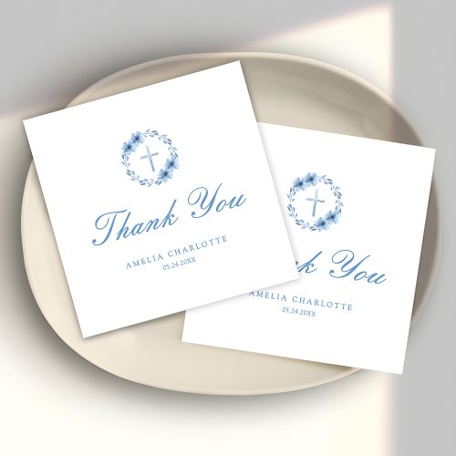 Floral Cross Christian Religious Budget Thank You 