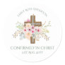 Floral Cross Confirmation Stickers Personalized